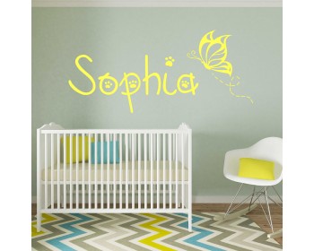 Butterflies Customized Name Vinyl Decals Nursery Name